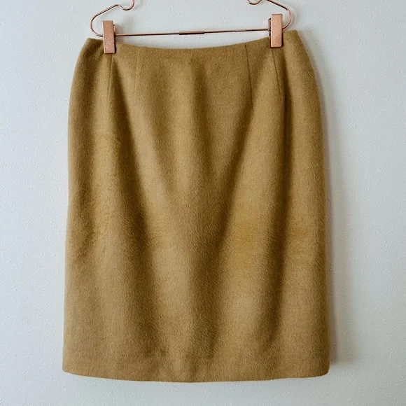 Talbots camel hair Tailored Pencil skirt made in Italy Tan - Picture 7 of 11